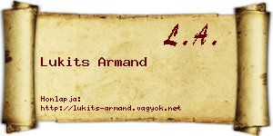 Lukits Armand névjegykártya